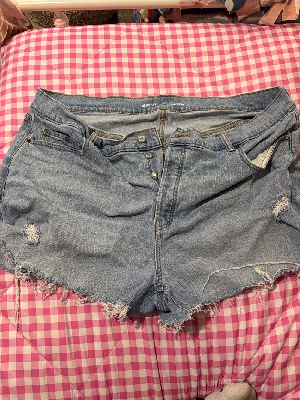 Old Navy Light Blue Ripped Denim Cutoff Shorts